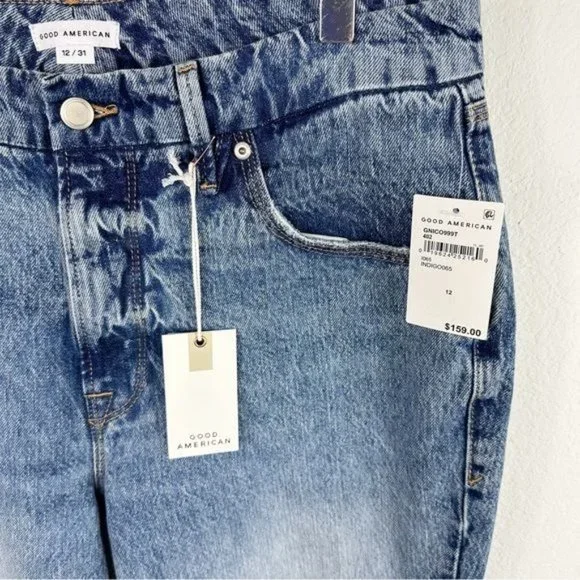 Good American Good '90s Icon Jeans Straight Leg Indigo 065 Size 12 / 31 - Picture 8 of 10